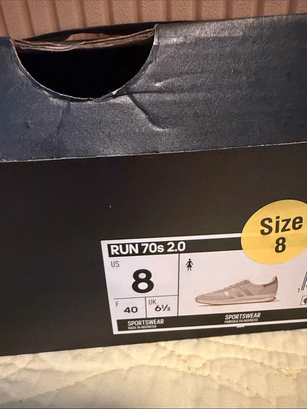adidas Cloudfoam Retro Runner Sneakers in Light Beige with Gold Accents